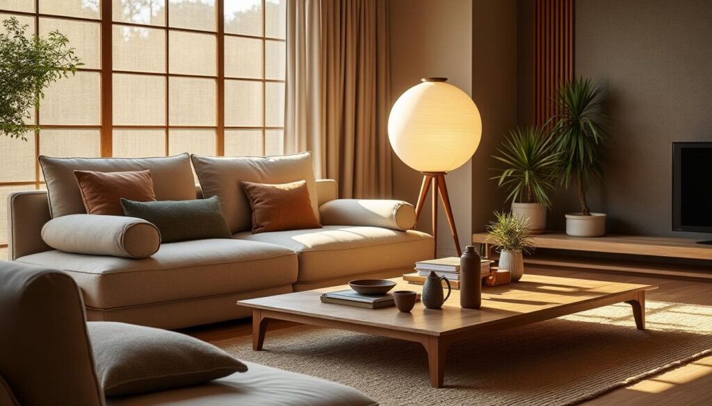 Intégrer une lampe en papier de style japonais dans un salon