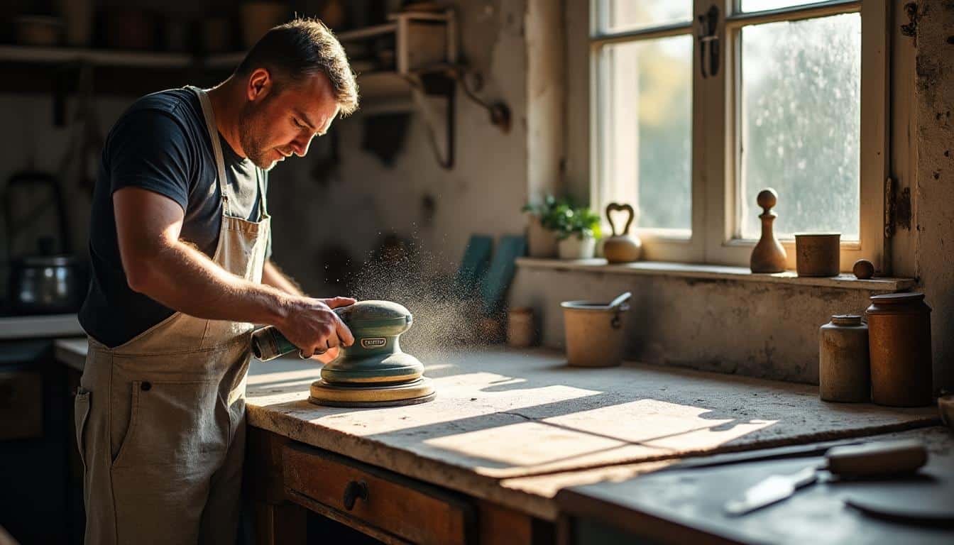 Restaurer une cuisine ancienne grâce à une polisseuse béton