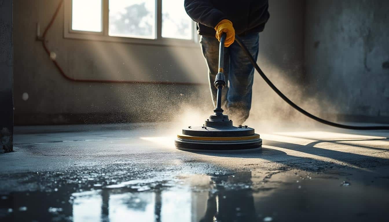Polir un garage froid efficacement avec une polisseuse béton