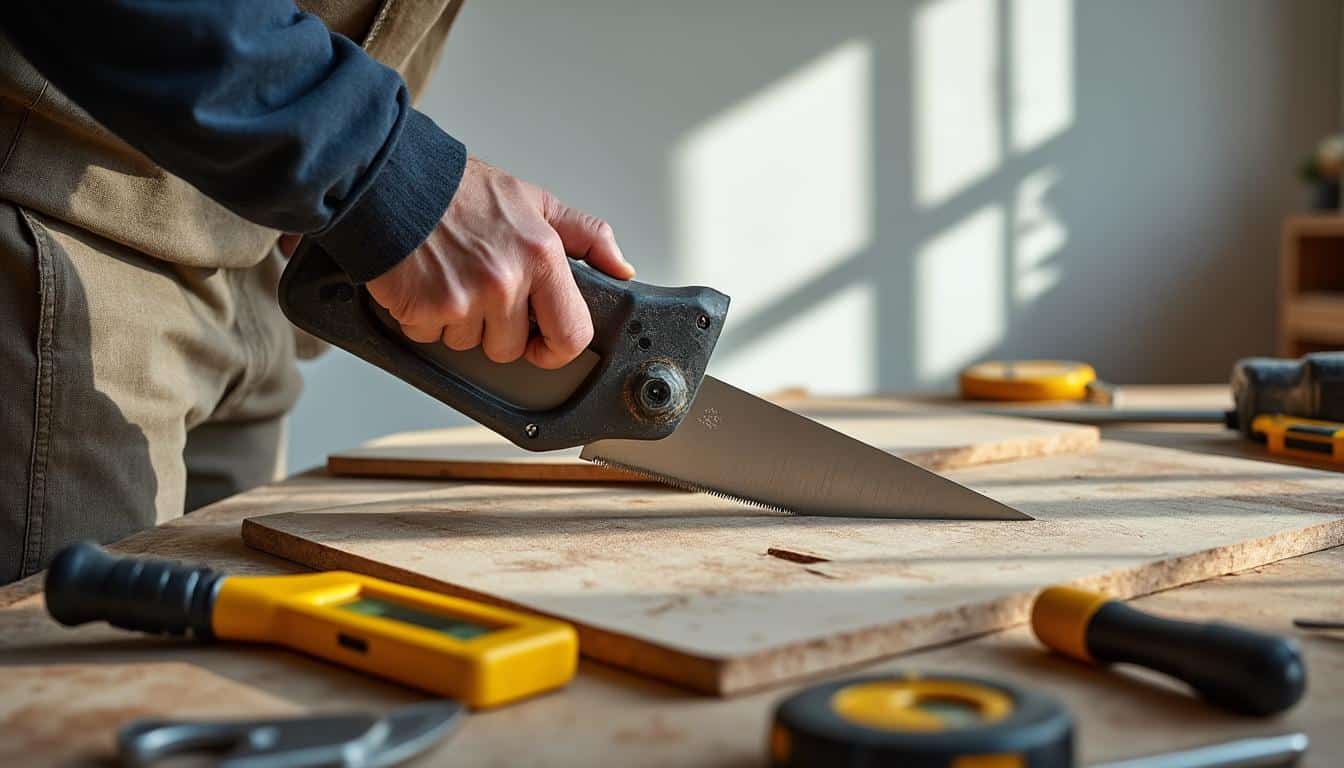 Installer une étagère murale à l’aide d’une scie et d’autres outils de rénovation