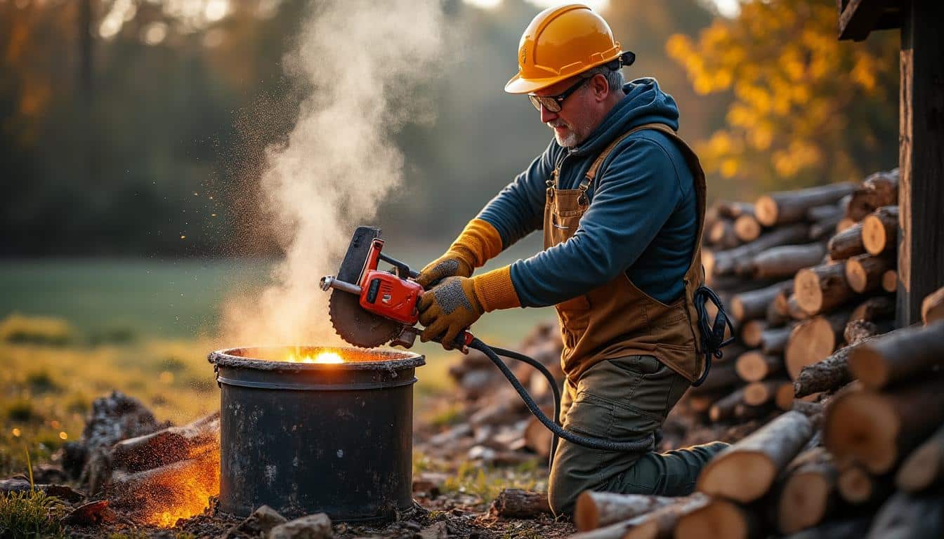 Illustration: Louer et utiliser une scie circulaire pour préparer son bois de chauffage en toute sécurité