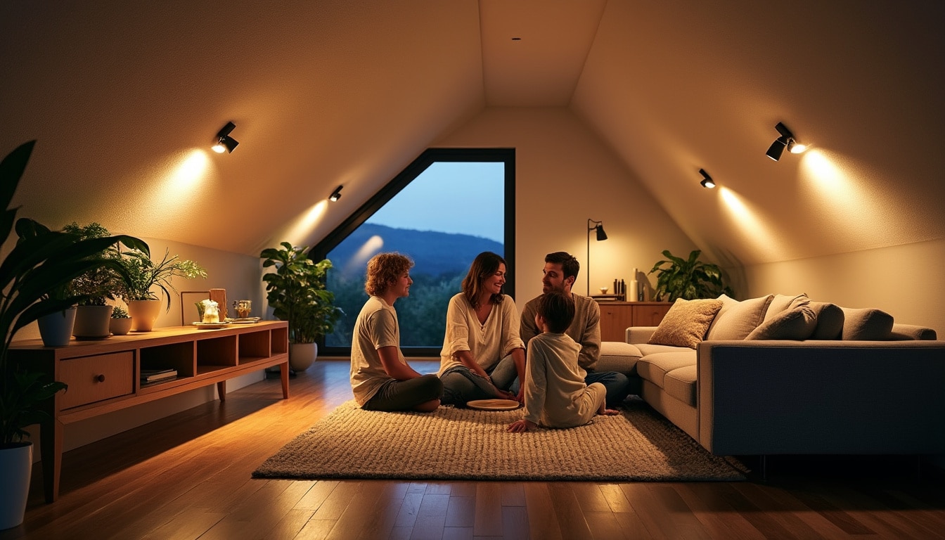 Illustration: Comprendre les spécificités des luminaires pour un plafond incliné